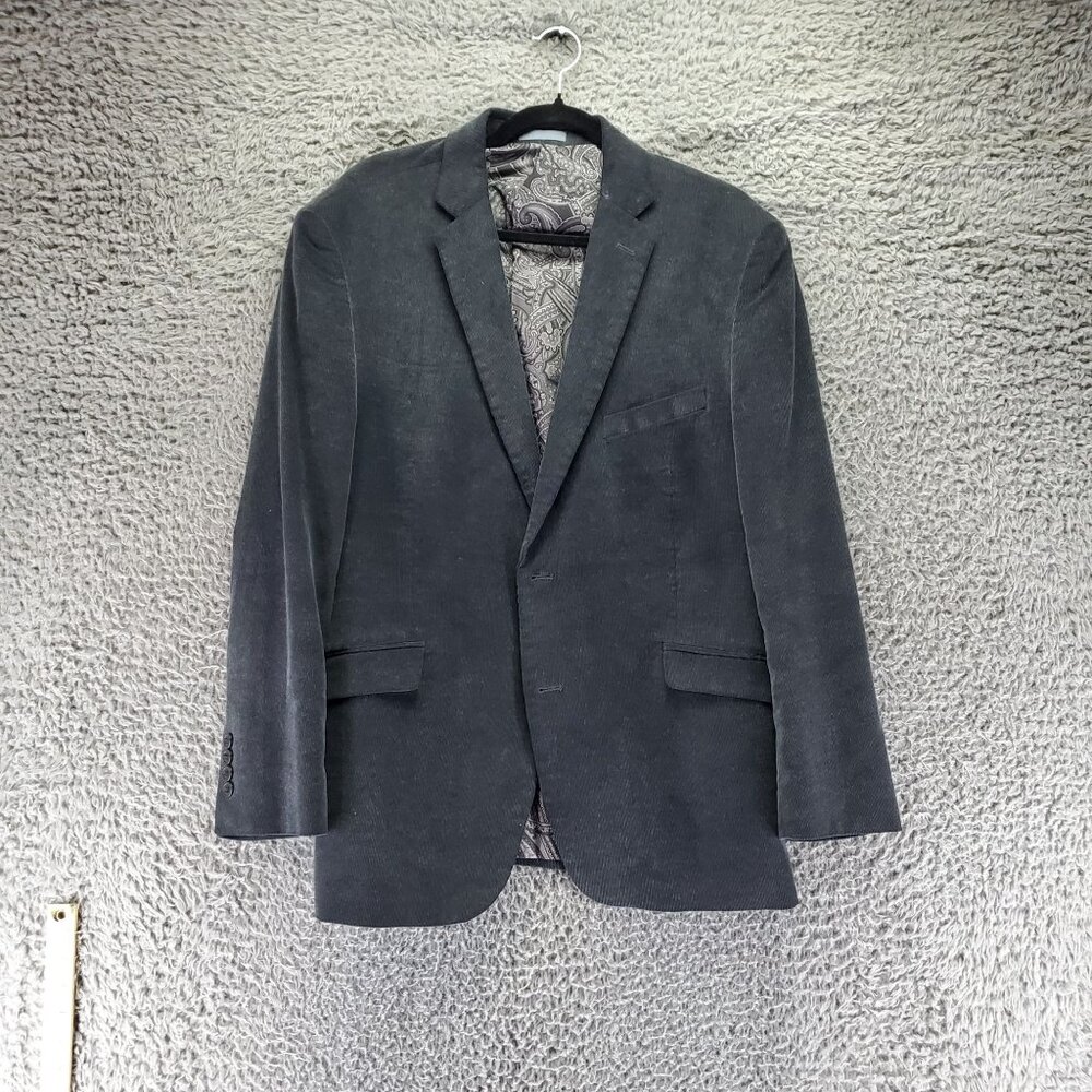 Madison Suit Jacket Mens 44S Gray Corduroy Blazer 100% Cotton Shell